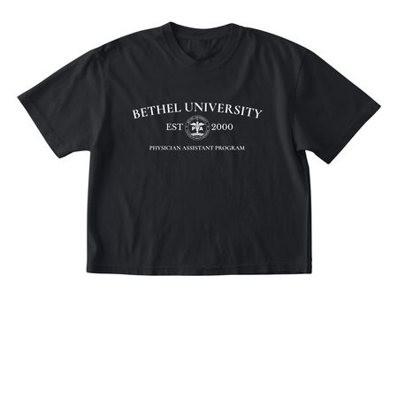 Design #2 with back logo, a Black Comfort Colors Boxy Tee