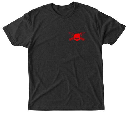 red logo basic shirts front and back&nbsp;, a Vintage Black Triblend Unisex Tee