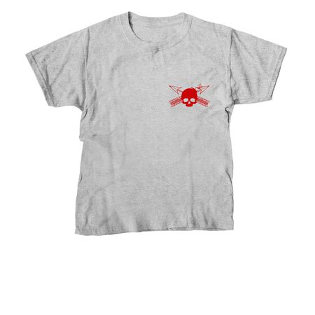 red logo basic shirts front and back&nbsp;, a Sport Grey Youth Unisex Tee