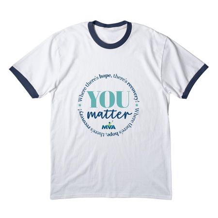 You Matter - Shirt&nbsp;, a White/ Navy Cotton Ringer Tee