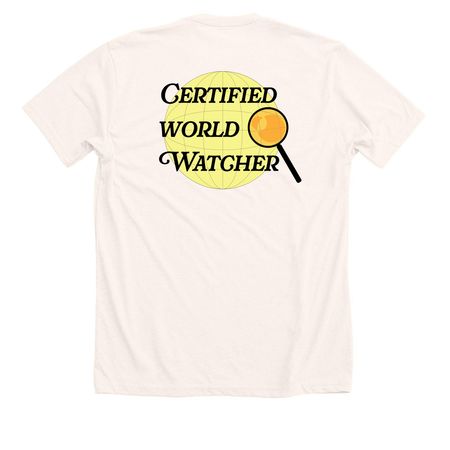 Certified World Watcher Top, a Heather Natural Premium Unisex Tee