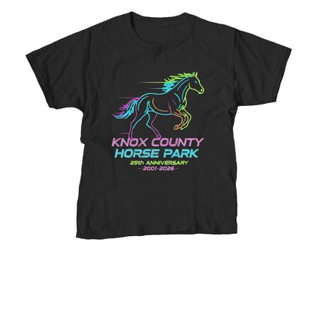 Still Galloping Strong ? 25 Years and Glowing, a Black Youth Unisex Tee