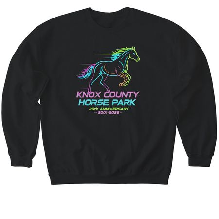 Still Galloping Strong ? 25 Years and Glowing, a Black Softstyle Crewneck Sweatshirt