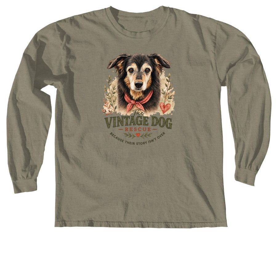 The Vintage Dog Runa, a Sandstone Comfort Colors Long Sleeve Tee