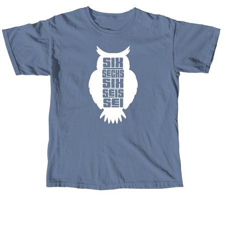 SIX OWL, a Blue Jean Comfort Colors Unisex Tee