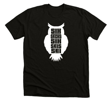 SIX OWL, a Black Heather Premium Unisex Tee