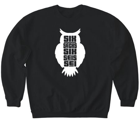 SIX OWL, a Black Softstyle Crewneck Sweatshirt