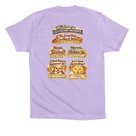 WISDOM OF A LEGENDARY MOMMA., a Dark Lavender Premium Cotton Tee