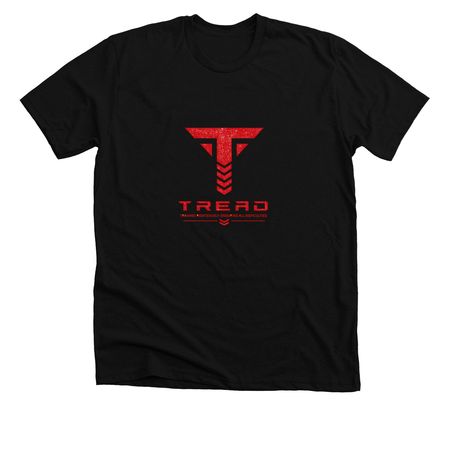TREAD Performance Tee ?, a Solid Black Blend Premium Unisex Tee