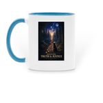 Divine Justice Mug, a Light Blue Two-Tone Ceramic Mug (back-view)