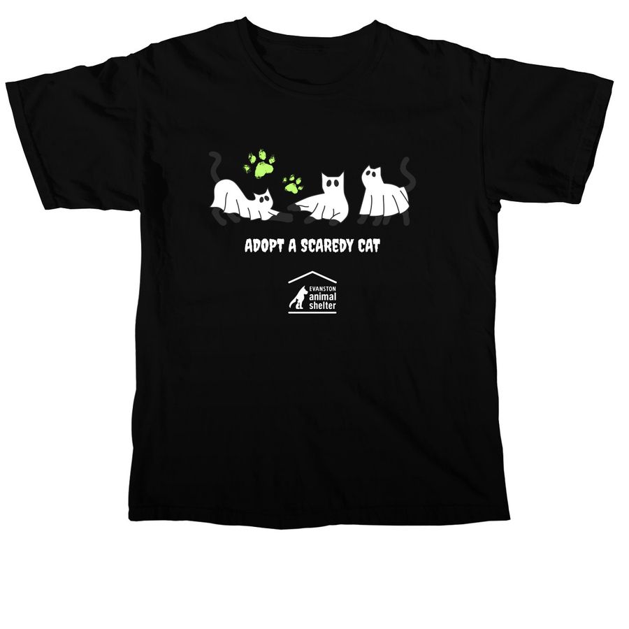Adopt a Scaredy Cat, a Black Comfort Colors Unisex Tee