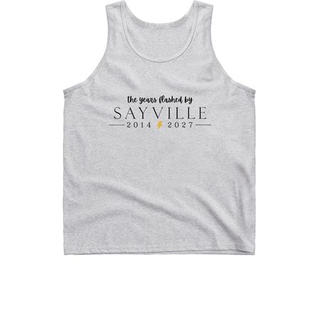 the years flashed by, a Sport Grey Classic Unisex Tank Top