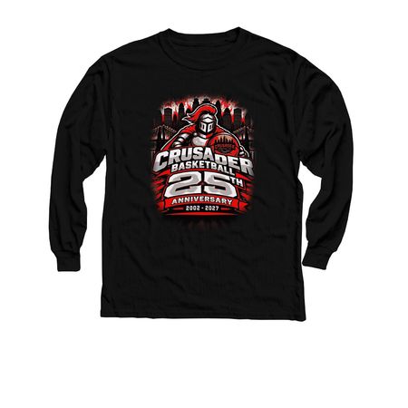 Crusader 25th Anniversary, a Black Youth Long Sleeve Tee