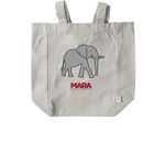 World Elephant Day 2026, a Natural Recycled Cotton Tote Bag (back-view)