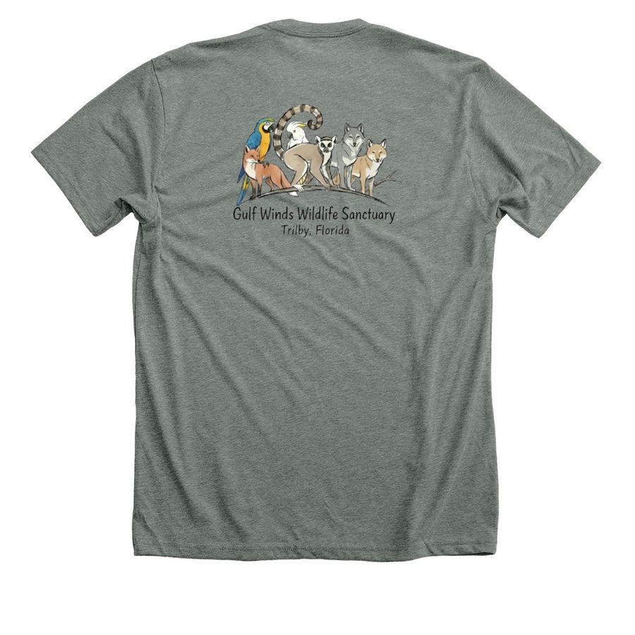 Animal Group + Birds, a Deep Heather Premium Unisex Tee (back-view)