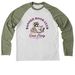 Banned Book Club, a Olive You Green/ Bright White Allmade Eco Triblend Colorblock Raglan Long Sleeve Tee