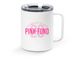Pink Fund 20th Anniversary Travel Mug, a White Stainless Steel Travel Mug