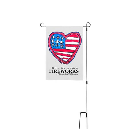 SMF Yard Flag, a White 12" x 18" Yard Flag with Stake