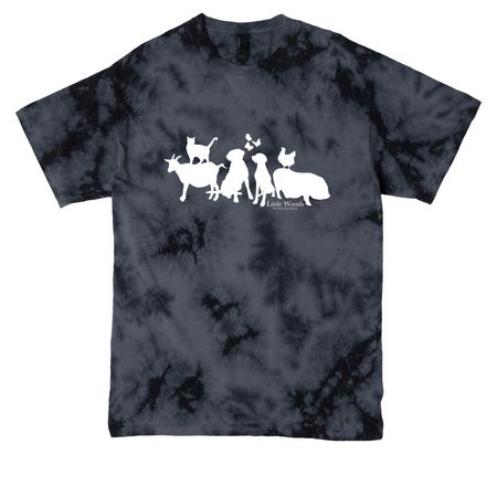 Little Woods Animal Sanctuary, a Black Crystal Tie Dye Tee