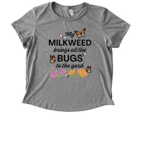 My Milkweed Brings All the Bugs to the Yard!, a Aluminum Grey Allmade Eco Triblend Women?s Scoop Neck Tee