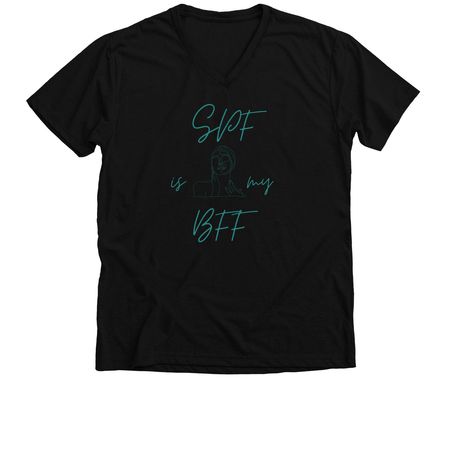 SPF IS MY BFF, a Solid Black Blend Premium V-Neck Tee