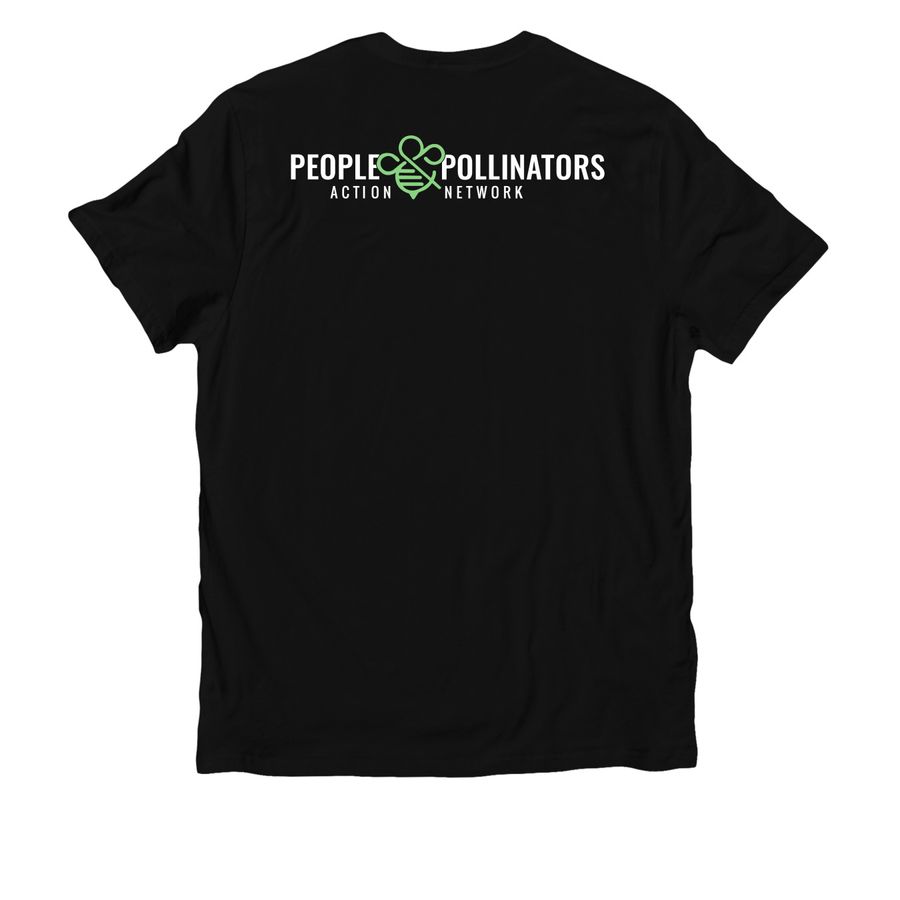 My Milkweed Brings All the Bugs to the Yard!, a Deep Black Allmade Organic Cotton Unisex Tee (back-view)