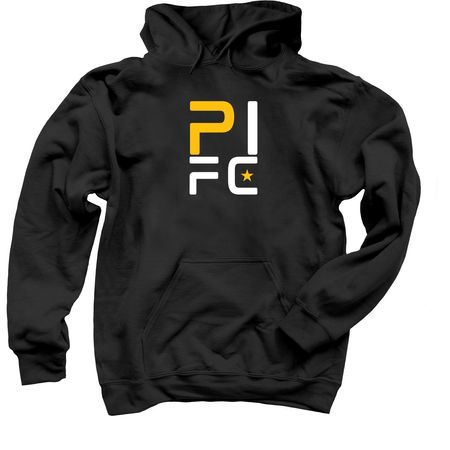 PIFC-Large Logo/Cotton, a Black Pullover Hoodie