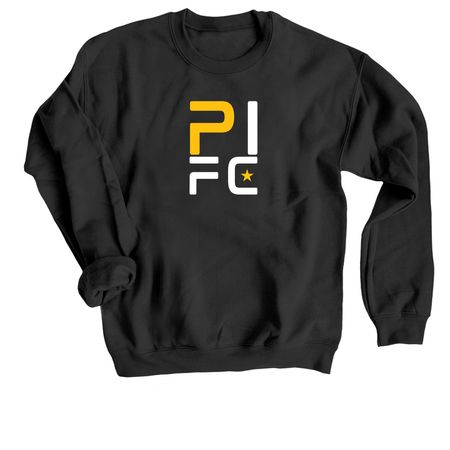 PIFC-Large Logo/Cotton, a Black Crewneck Sweatshirt