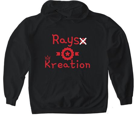 Red, a Black Gildan Softstyle Pullover Hoodie