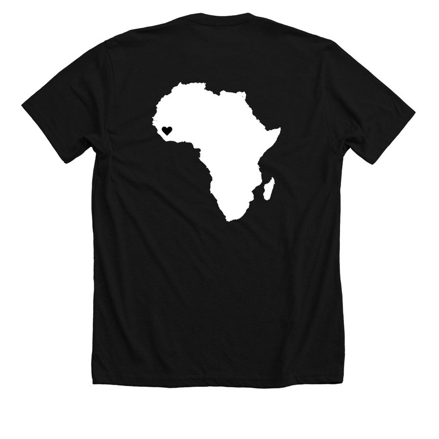 No Jollof For Racists., a Solid Black Blend Premium Unisex Tee (back-view)