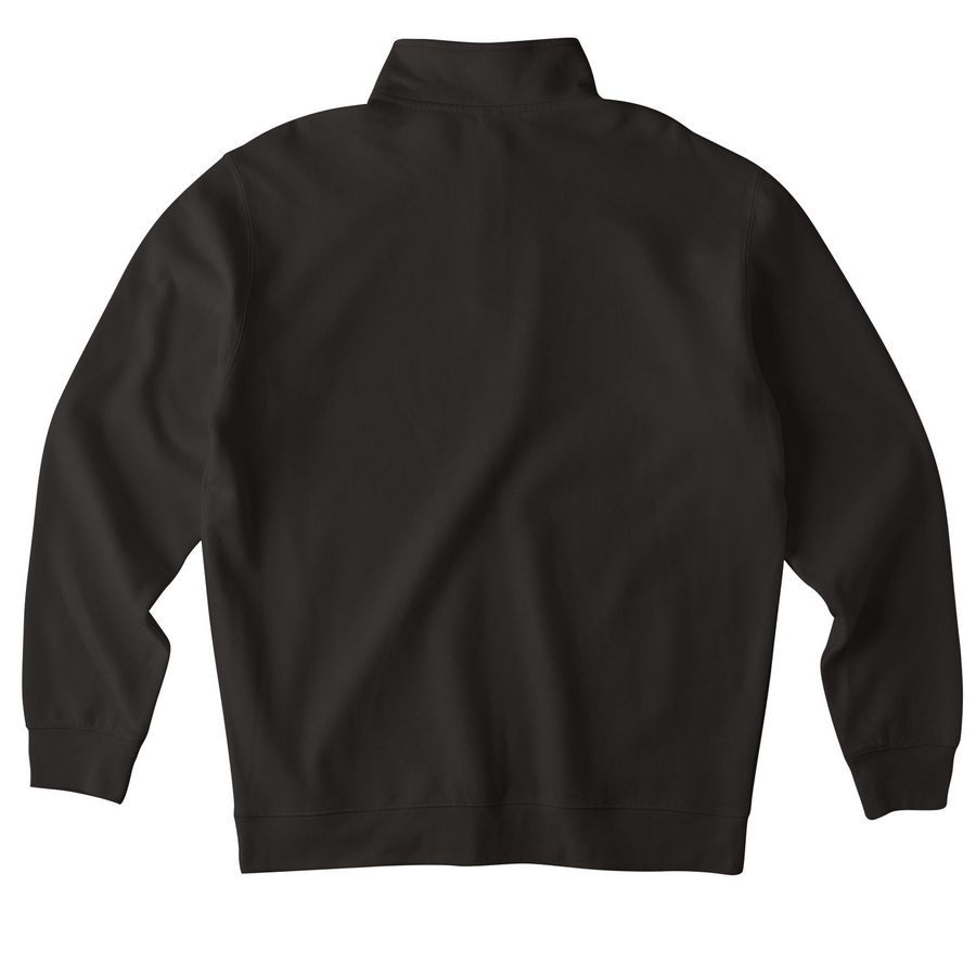 In My Rescue Era, a Black Midweight Quarter Zip Pullover (back-view)