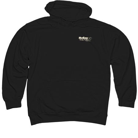 Small McCoy Decal, a Black Midweight Pullover Hoodie