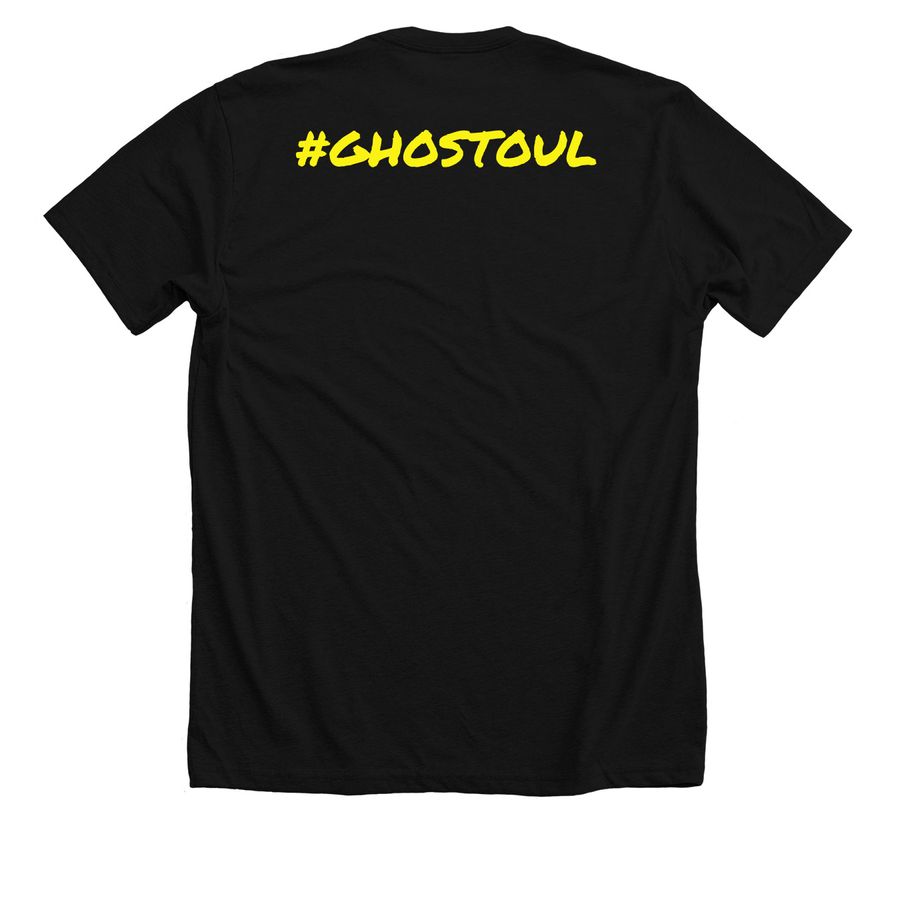 Ghostoul Drip, a Solid Black Blend Premium Unisex Tee (back-view)