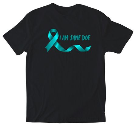 I AM JANE DOE, a Black Softstyle Cotton Tee