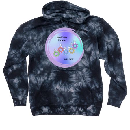AAMC 2026 President's Logo Apparel, a Black Tie Dyed Pullover Hoodie