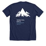International Genetic Epidemiology Society 26, a Solid Navy Blend Premium Unisex Tee (back-view)