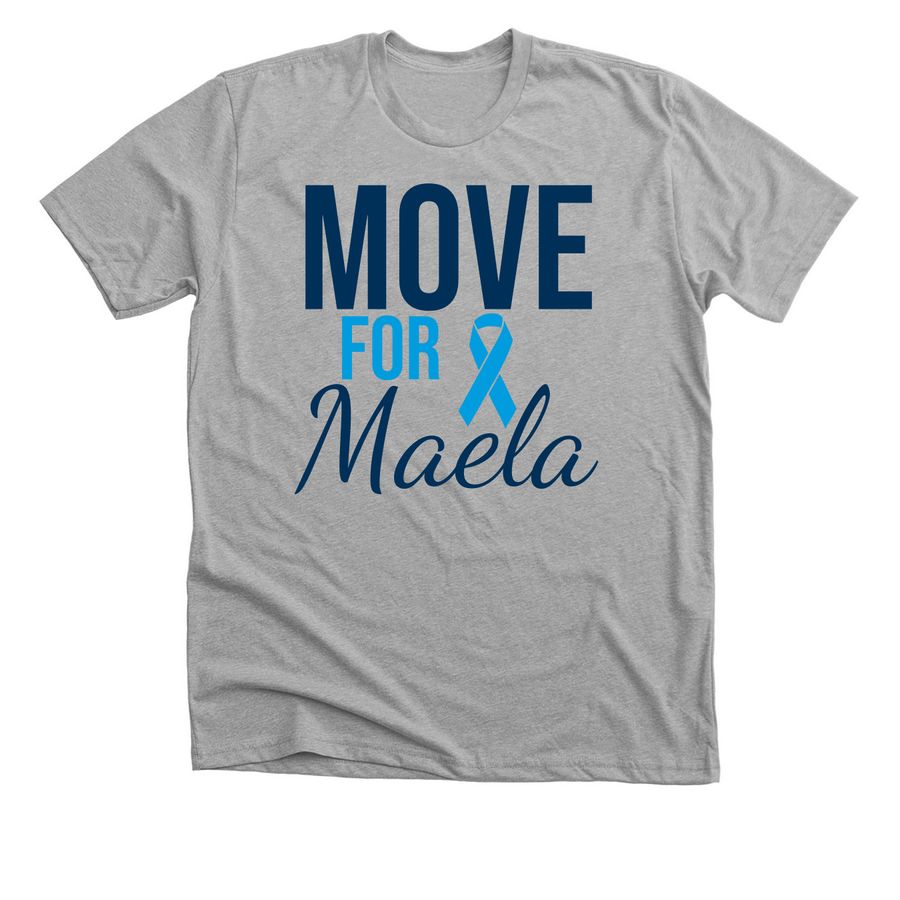 Move for Maela 2026, a Athletic Heather Premium Unisex Tee