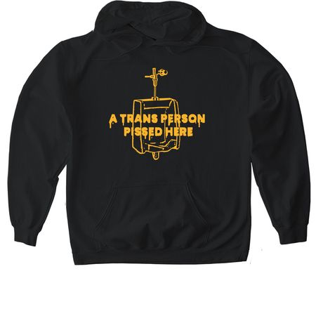 Urinal in ALL Yellow&nbsp;, a Black Gildan Softstyle Pullover Hoodie