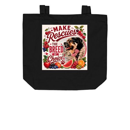 Make Rescues The Breed Of Choice With Fruity&nbsp;, a Black Organic Cotton Tote Bag
