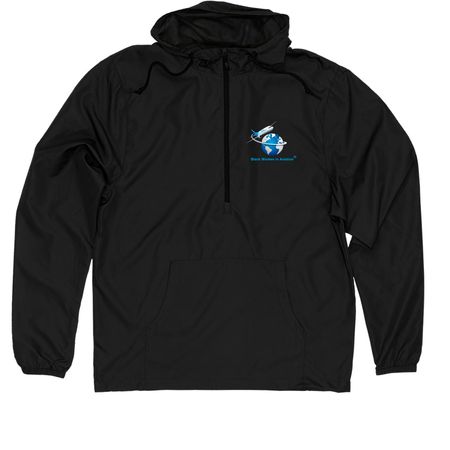 Black Women in Aviation Windbreaker, a Black Quarter-Zip Windbreaker