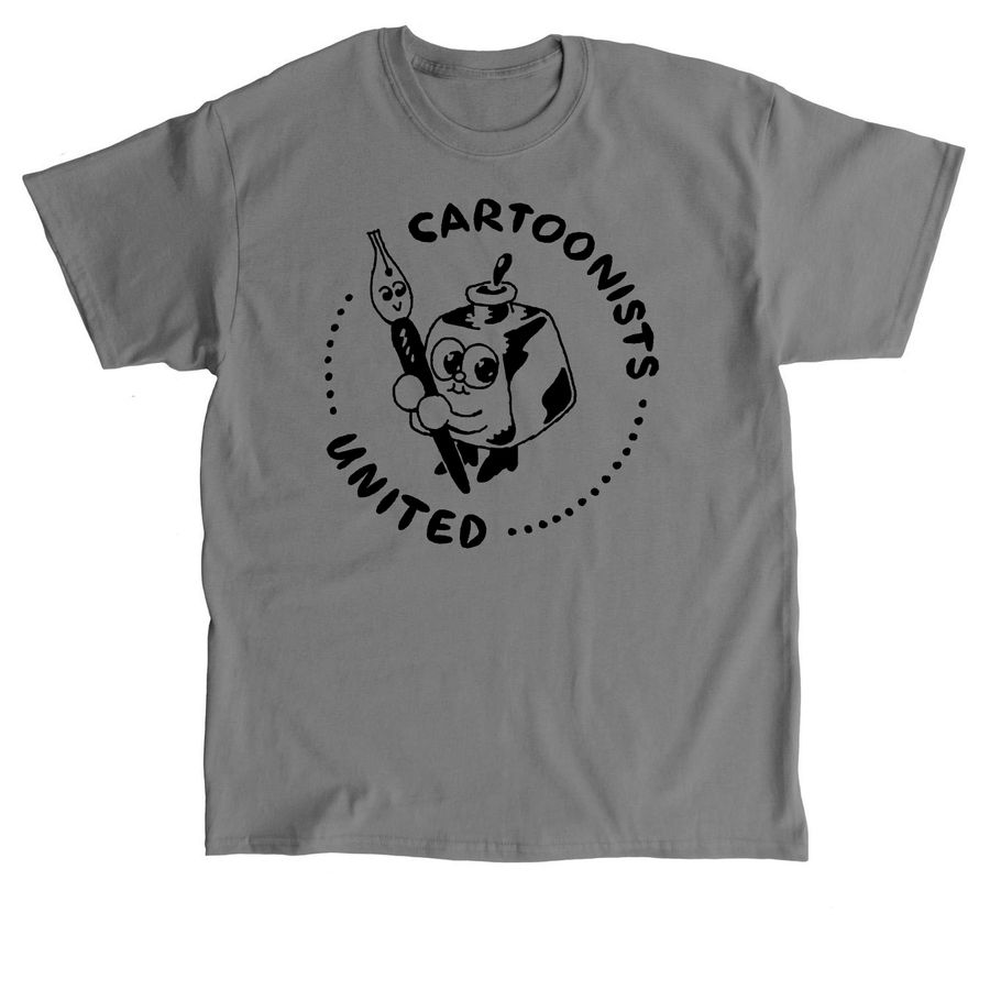Cartoonists United Logo (Light), a Charcoal Classic Unisex Tee