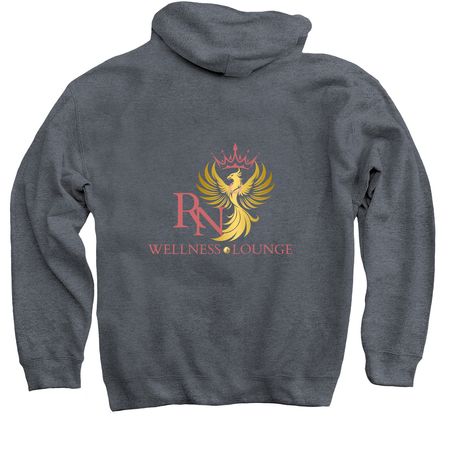 merch for paws, a Dark Heather Pullover Hoodie (back-view)