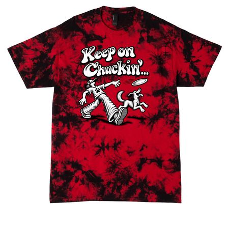 Keep on Chuckin' . . ., a Black/ Red Crystal Tie Dye Tee