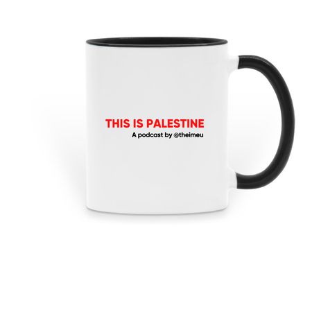 This Is Palestine Mug, a Black Two-Tone Ceramic Mug