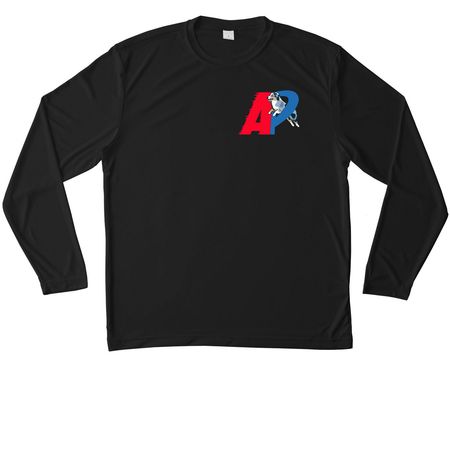 Active Gear, a Black Unisex Performance Long Sleeve Tee