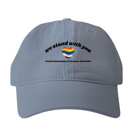 We Stand With You Dad Caps (black text), a Bay Printed Pigment Dye Baseball Cap