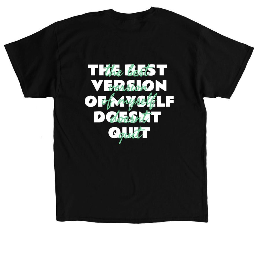 TBVOMDQ Script, a Black Classic Unisex Tee (back-view)