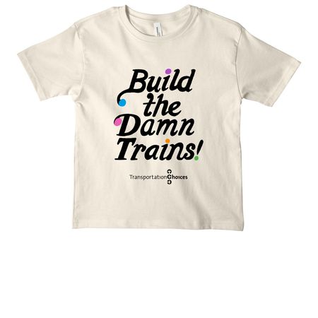Build the Damn Trains Youth T-Shirt, a Natural Youth Heavyweight Tee