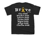 Brave Like Cloe 2026, a Black Youth Unisex Tee (back-view)