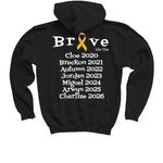 Brave Like Cloe 2026, a Black Youth Pullover Hoodie (back-view)